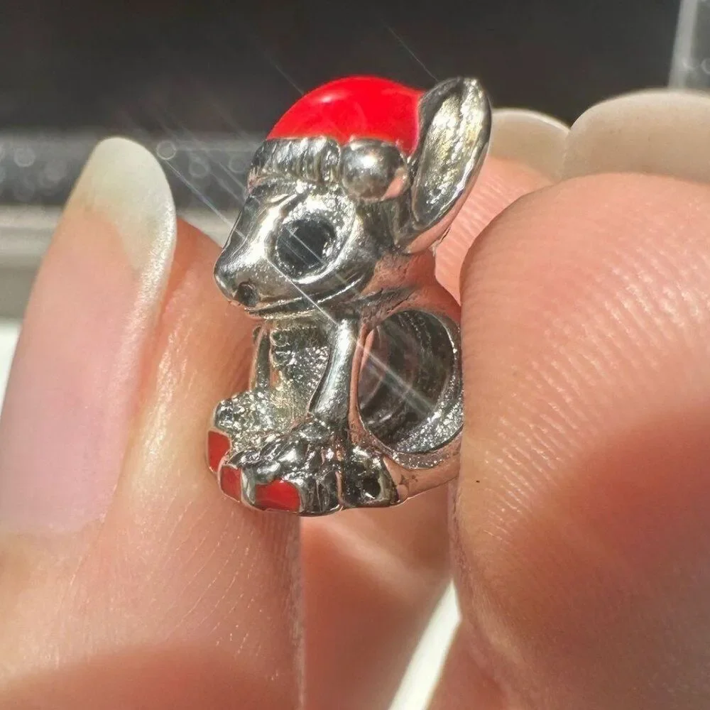 NWOT Stitch Christmas Disney x Pandora FIT Silver Charm 798452C01